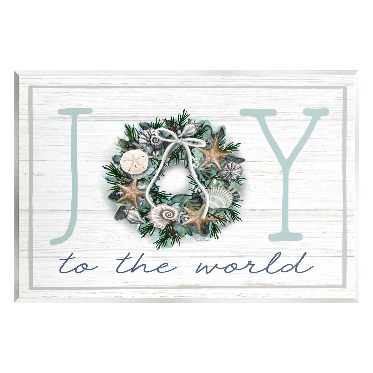 Stupell Industries Joy To The World Nautical Wreath Wall Plaque Art